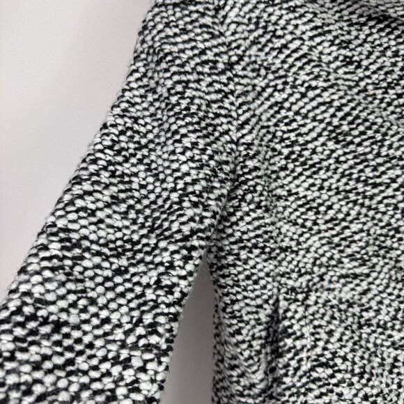 BlankNYC Jacket Womens XS Black White Boucle Wool Blend Asymmetrical Moto Zip - Picture 4 of 9